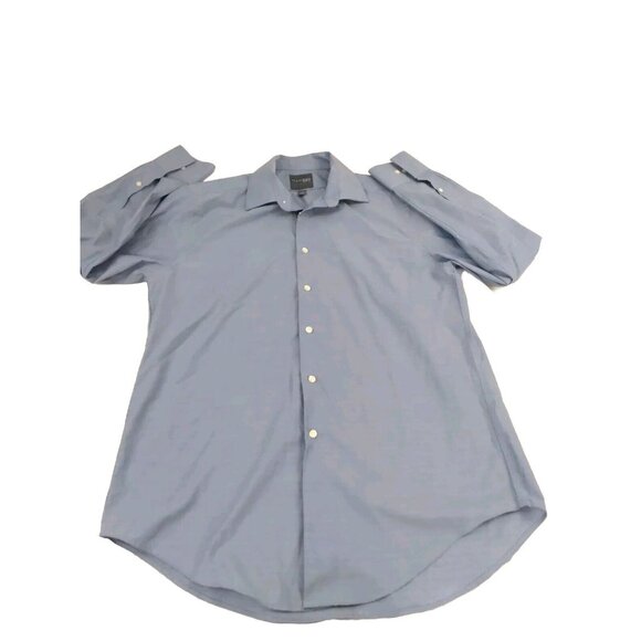 Madison Slim Fit Mens Button Down Shirt Blue Tone Print  16-16 1/2 34/35 Large - Picture 12 of 12